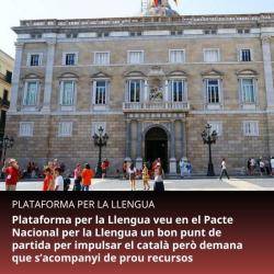 La Plataforma per la Llengua, el veu poc ambiciós en alguns objectius i, sobretot, en el finançament