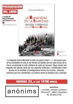 Presentació del llibre "La Humanidad en la tempestad. Tragedia y esperanzas en la II guerra mundial" a Granollers