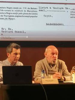 Falguera, Rubiralta durant l'acte d'homenatge Jaume Compte en el centenari del Complot de Garraf (9/5/2025)