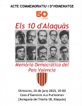 Commemoració del 50è aniversari de les detencions dels 10 d'Alaquàs
