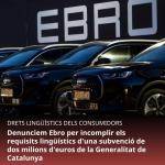 Denuncien lempresa dautomòbils Ebro per incomplir les obligacions lingüístiques duna subvenció de la Generalitat