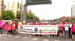 Tallen la Meridiana per reclamar la unió de les estacions de la línia 3 a Trinitat Nova i la línia 1 a Trinitat Vella a Barcelona