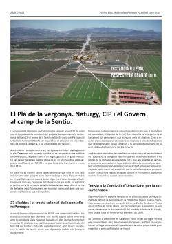 El Pla de la vergonya: Naturgy, CIP i Govern al camp de la Sentiu