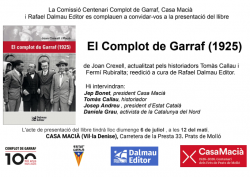 Presentació la reedició del llibre "El Complot de Garraf (1925)" a Prats de Molló