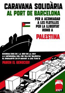 Caravana de la CGT País Valencià per donar suport a la Flotilla rumb a Gaza