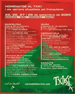 Actes d'homenatge al Txiqui i als darrers afusellats pel franquisme