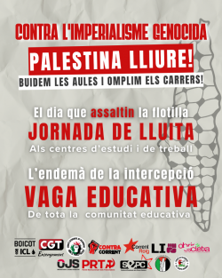 El SEPC convoca vaga en solidaritat amb Palestina davant l?assalt a la "Global Sumud Flotilla"