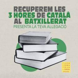 Presenten al·legacions al decret curricular de batxillerat de Catalunya per recuperar les tres hores de classe de català