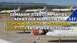 L?OCB demana a les companyies aèries que respectin la toponímia oficial i incorporin el català en la seva activitat L?OCB demana a les companyies aèries que respectin la toponímia oficial i incorporin el català en la seva activitat