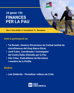 Fiare Banca Etica organitza a Barcelona la jornada "Finances per la Pau"
