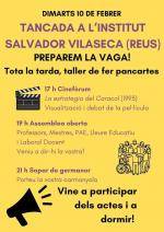 Els professors de l�Institut Salvador Vilaseca de Reus es tanquen al centre la vig&iacute;lia de la vaga d�ensenyament