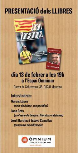 Manresa acull la presentaci&oacute; dels llibres de Joan Rocamora a l?Espai &Ograve;mnium