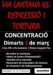89a concentraci&oacute; a Via Laietana 43 per exigir un centre de mem&ograve;ria i denunciar la repressi&oacute;
