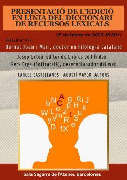 L'Ateneu Barcelon&egrave;s acull la presentaci&oacute; de l'edici&oacute; en l&iacute;nia del "Diccionari de Recursos Lexicals"