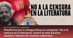 Plataforma per la Llengua llan&ccedil;a la campanya "No a la censura en la literatura" contra el veto a autors al curr&iacute;culum valenci&agrave;