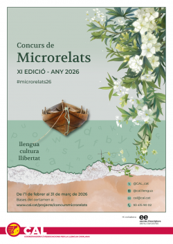 La CAL convoca l'11a edici&oacute; del Concurs de Microrelats amb el lema "Viatges i flors"