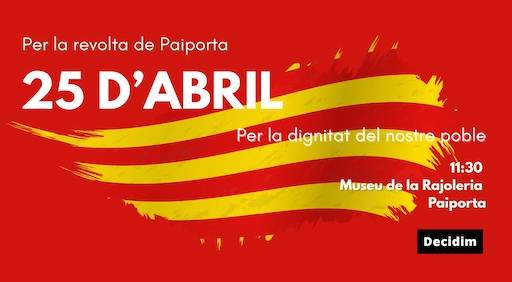 25 d?Abril a Paiporta: sobirania, just&iacute;cia i dignitat