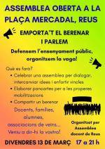 La comunitat educativa convoca una assemblea oberta a Reus per preparar les vagues d�ensenyament