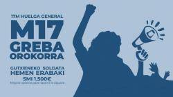 Ampli seguiment de la vaga general al sud d'Euskal Herria per un salari m&iacute;nim propi de 1.500 euros