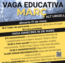 Tercera jornada de vaga docent amb talls de carreteres i mobilitzacions arreu del territori