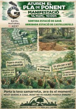 Convocada una manifestaci&oacute; entre Gav&agrave; i Castelldefels per aturar el Pla de Ponent