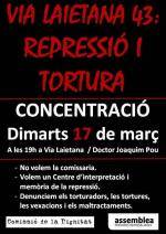 90a concentraci&oacute; a Via Laietana 43 per exigir mem&ograve;ria i just&iacute;cia davant la comissaria de la repressi&oacute;