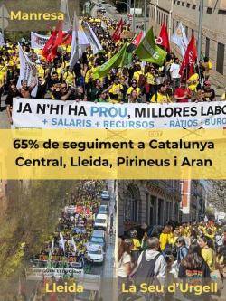 La tercera jornada de vaga docent mobilitza milers de persones i evidencia el pols entre sindicats i Govern