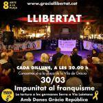 Gr&agrave;cia torna a al&ccedil;ar la veu contra la impunitat del franquisme amb una nova concentraci&oacute;