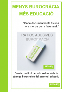 USTEC&middot;STEs planta el Govern i exigeix reobrir la mesa sectorial amb un pla alternatiu de desburocratitzaci&oacute;