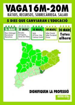 USTEC&middot;STEs - (IAC) obre una consulta al professorat i crida a mantenir les vagues del 16 al 20 de mar&ccedil;