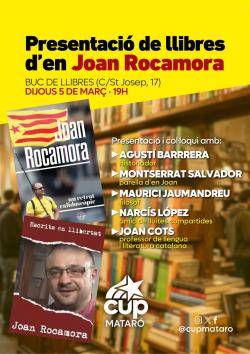 Presentaci&oacute; dels llibres de Joan Rocamora, fundador de Llibertat, a Matar&oacute;