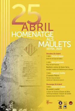 X&agrave;tiva homenatja els maulets el 25 d'abril amb un cap de setmana d'actes i mem&ograve;ria combativa