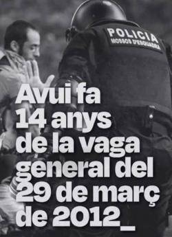 La fiscalia demana 40 anys de pres&oacute; per set encausats de la vaga general del 29M de 2012