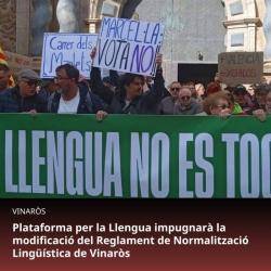 Un miler de persones es mobilitzen a Vinar&ograve;s en defensa del valenci&agrave;