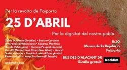 Decidim convoca una jornada a Paiporta pel 25 d'Abril per la "dignitat del poble valenci&agrave;"
