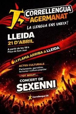 Lleida es mobilitza pel Correllengua Agermanat amb recorregut, cultura popular i concert de Sexenni