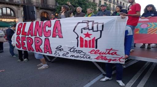 emotiu homenatge a la hist&ograve;rica militant de l'independentisme Blanca Serra.