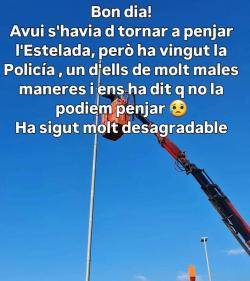 La policia local de Lloret intimida a una ciutadana que volia penjar una estelada