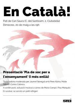 L?STEI presenta a Ciutadella el pla ?En catal&agrave;!?, amb 50 mesures per refor&ccedil;ar la llengua a l?ensenyament