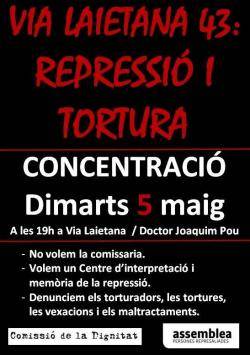 93a concentraci&oacute; a Via Laietana 43 per exigir mem&ograve;ria i just&iacute;cia davant la comissaria de la repressi&oacute;