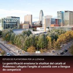 Plataforma per la Llengua denuncia que la gentrificaci&oacute; est&agrave; accelerant el retroc&eacute;s del catal&agrave; al Poblenou