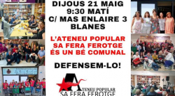 Convocada una mobilitzaci&oacute; per aturar el desnonament de l?Ateneu Popular Sa Fera Ferotge de Blanes