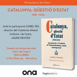 Jaume Renyer presenta a Barcelona una reflexi&oacute; sobre l'independentisme catal&agrave; com a q&uuml;esti&oacute; d'Estat