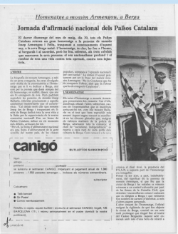 Cinquanta anys despr&eacute;s de la mort de moss&egrave;n Armengou, Berga en reivindicar&agrave; el llegat nacional