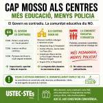 USTEC reclama la retirada del pla pilot de Mossos als centres educatius