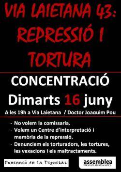 Convocada la 96a concentraci&oacute; per reclamar que Via Laietana 43 esdevingui un espai de mem&ograve;ria
