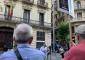 Testimoni llegit per Ignasi Do&ntilde;ate i Sanglas davant l�edifici de la Prefectura Superior de Policia de Barcelona