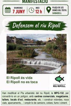 Convocada una manifestaci&oacute; a Sabadell per defensar el riu Ripoll de l'especulaci&oacute; urban&iacute;stica