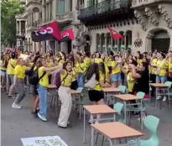 Els sindicats en contra del preacord mantenen la vaga docent i es mobilitzen contra el preacord