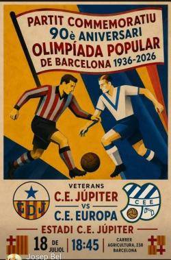 El CE J&uacute;piter i el CE Europa commemoren els 90 anys de l'Olimp&iacute;ada Popular amb un partit d'homenatge